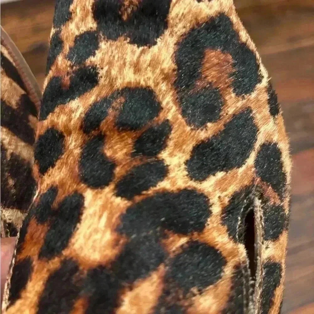 Madewell The Orson Womens Size 7 Loafer Leopard Print Shoes Calf Hair Leather - Picture 5 of 8